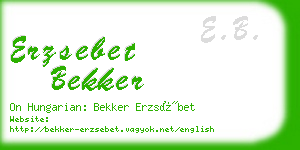 erzsebet bekker business card